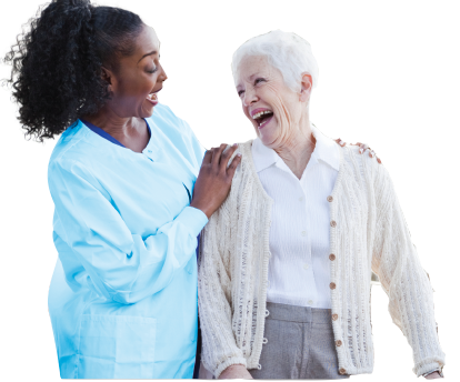 female caregiver and elder woman
